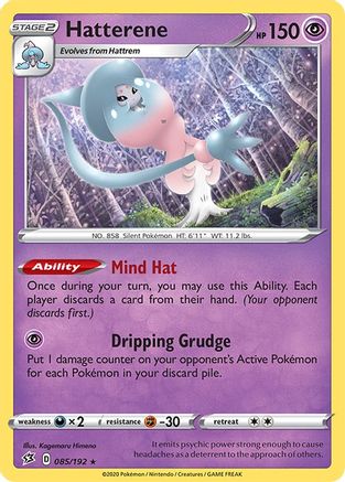 Hatterene 085/192 - SWSH02 Rebel Clash Holofoil - Holo Rare