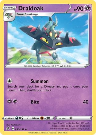 Drakloak 090/192 - SWSH02 Rebel Clash Reverse Holofoil - Uncommon