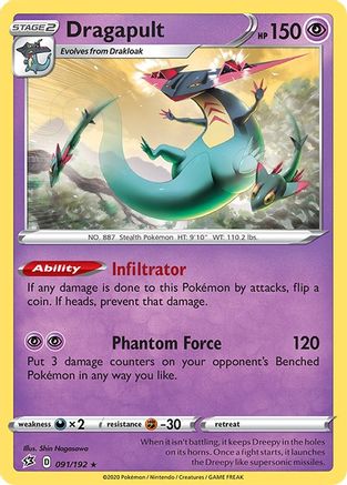 Dragapult 091/192 - SWSH02 Rebel Clash Reverse Holofoil - Holo Rare