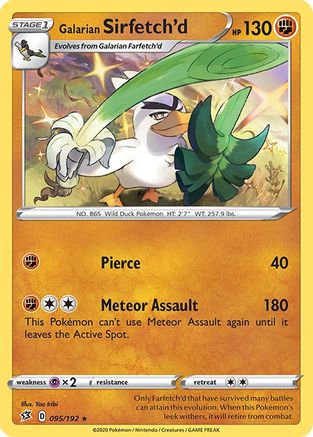 Galarian Sirfetch'd 095/192 - SWSH02 Rebel Clash Reverse Holofoil - Holo Rare