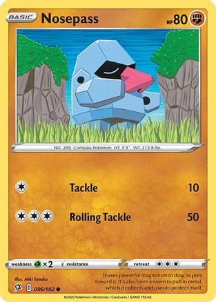 Nosepass 096/192 - SWSH02 Rebel Clash Reverse Holofoil - Common