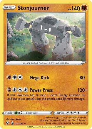 Stonjourner 111/192 - SWSH02 Rebel Clash Holofoil - Holo Rare