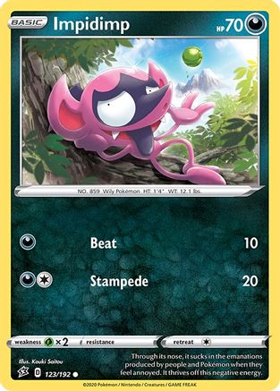 Impidimp 123/192 - SWSH02 Rebel Clash Normal - Common