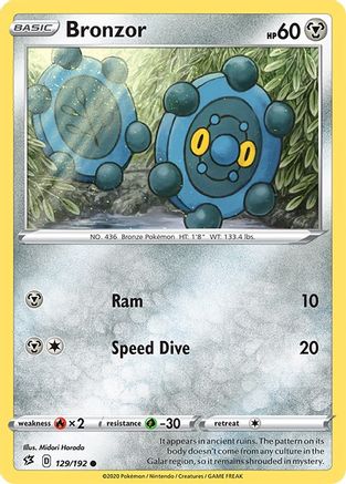 Bronzor 129/192 - SWSH02 Rebel Clash Reverse Holofoil - Common