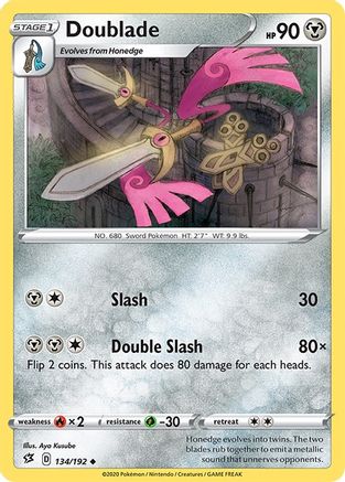 Doublade 134/192 - SWSH02 Rebel Clash Reverse Holofoil - Uncommon