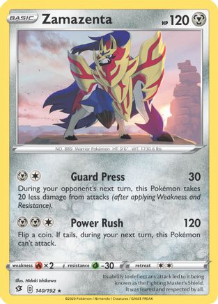 Zamazenta - 140/192 (Cracked Ice Holo)  - Deck Exclusives Holofoil