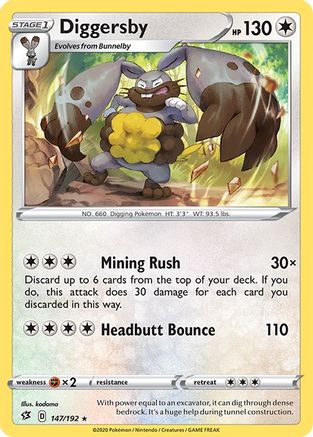 Diggersby 147 - SWSH02 Rebel Clash Normal - Rare