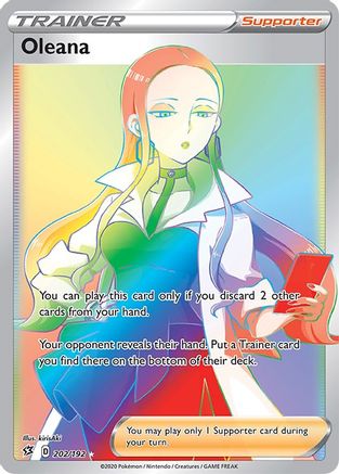 Oleana (Secret) 202/192 - SWSH02 Rebel Clash Holofoil - Secret Rare