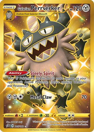 Galarian Perrserker (Secret) 205/192 - SWSH02 Rebel Clash Holofoil - Secret Rare