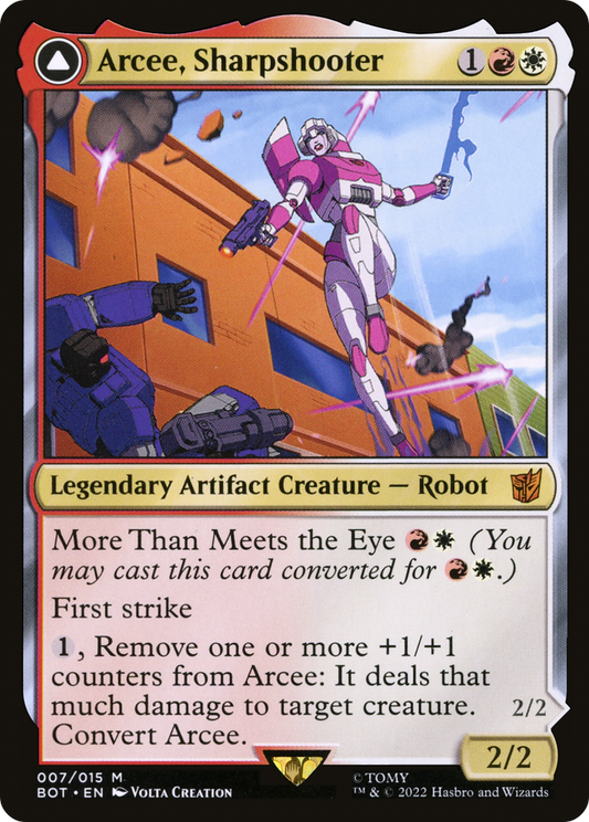 Arcee, Sharpshooter // Arcee, Acrobatic Coupe (BOT-007) - Transformers: (convertdfc) Foil