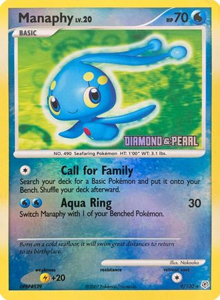 Manaphy - 9/130 [Diamond & Pearl] 9 - Burger King Promos Reverse Holofoil