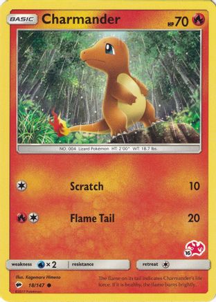 Charmander - 18/147 (#16 Charizard Stamped)  - Battle Academy Normal - Promo