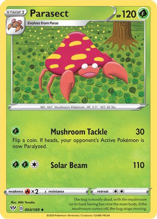 Parasect 004/189 - SWSH03 Darkness Ablaze Reverse Holofoil - Uncommon