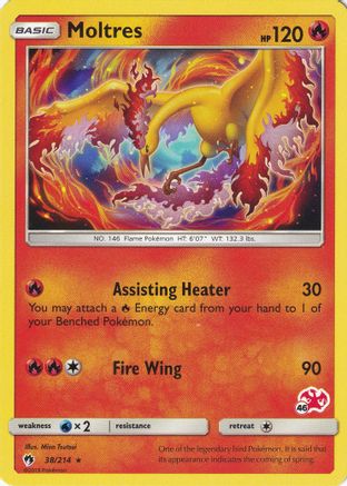 Moltres - 38/214 (#46 Charizard Stamped)  - Battle Academy Normal