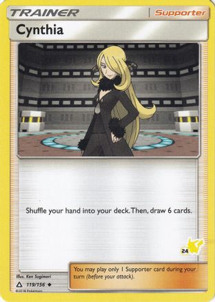 Cynthia - 119/156 (#24 Pikachu Stamped)  - Battle Academy Normal