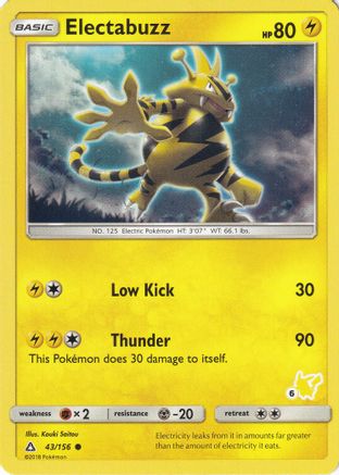 Electabuzz - 43/156 (#6 Pikachu Stamped)  - Battle Academy Normal