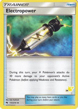 Electropower - 172/214 (#34 Pikachu Stamped)  - Battle Academy Normal