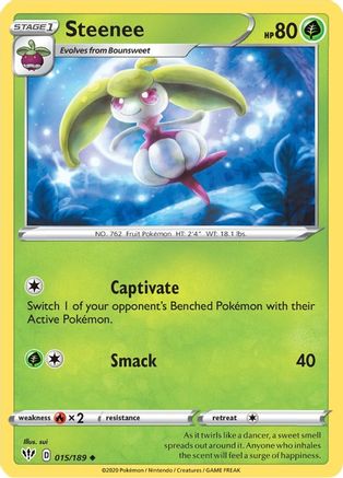 Steenee 015/189 - SWSH03 Darkness Ablaze Reverse Holofoil - Uncommon