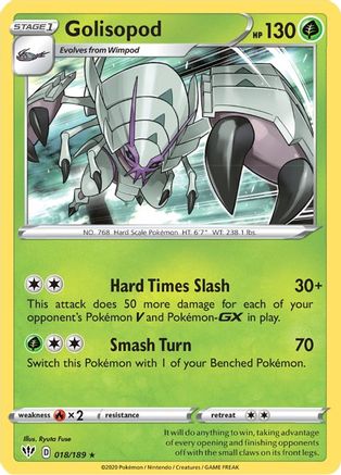 Golisopod 018/189 - SWSH03 Darkness Ablaze Holofoil - Holo Rare