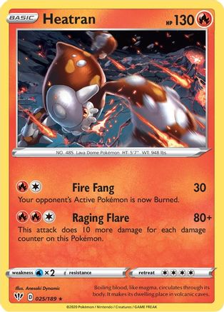 Heatran 025/189 - SWSH03 Darkness Ablaze Holofoil - Holo Rare