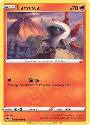Larvesta 029/189 - SWSH03 Darkness Ablaze Normal - Common