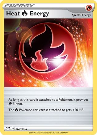 Heat R Energy 174/189 - SWSH03 Darkness Ablaze Normal - Uncommon