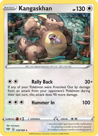 Kangaskhan 133/189 - SWSH03 Darkness Ablaze Reverse Holofoil - Holo Rare