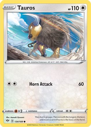 Tauros 134/189 - SWSH03 Darkness Ablaze Normal - Common