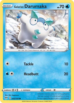 Galarian Darumaka 043/189 - SWSH03 Darkness Ablaze Normal - Common