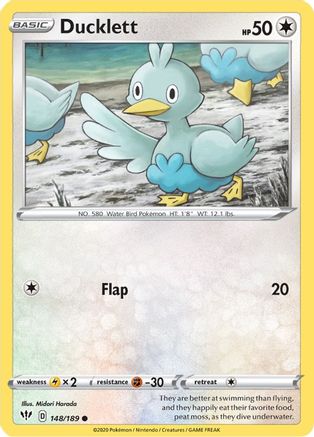 Ducklett 148/189 - SWSH03 Darkness Ablaze Reverse Holofoil - Common