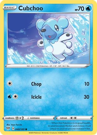 Cubchoo 048/189 - SWSH03 Darkness Ablaze Reverse Holofoil - Common