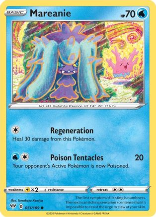 Mareanie 051/189 - SWSH03 Darkness Ablaze Reverse Holofoil - Common