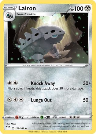 Lairon 122/189 - SWSH03 Darkness Ablaze Reverse Holofoil - Uncommon
