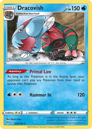 Dracovish 053/189 - SWSH03 Darkness Ablaze Holofoil - Holo Rare