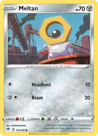 Meltan (129/189) - SWSH03 Darkness Ablaze  - Common