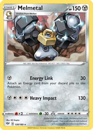 Melmetal (130/189) - SWSH03 Darkness Ablaze  - Rare