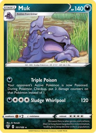 Muk 101/189 - SWSH03 Darkness Ablaze Normal - Rare