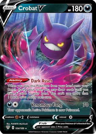 Crobat V 104/189 - Darkness Ablaze Holofoil