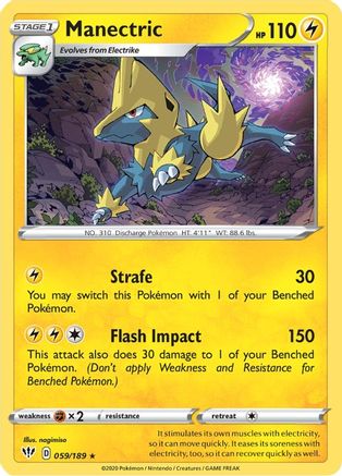 Manectric 059/189 - SWSH03 Darkness Ablaze Reverse Holofoil - Rare