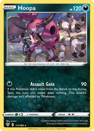 Hoopa 111/189 - SWSH03 Darkness Ablaze Reverse Holofoil - Holo Rare
