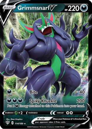 Grimmsnarl V 114/189 - SWSH03 Darkness Ablaze Holofoil - Ultra Rare
