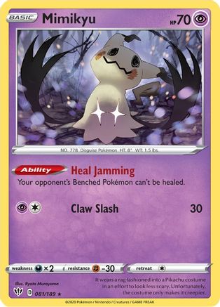 Mimikyu 081/189 - SWSH03 Darkness Ablaze Reverse Holofoil - Rare