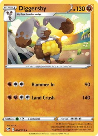 Diggersby 096/189 - SWSH03 Darkness Ablaze Normal - Rare