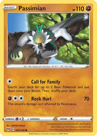 Passimian 097/189 - SWSH03 Darkness Ablaze Reverse Holofoil - Common