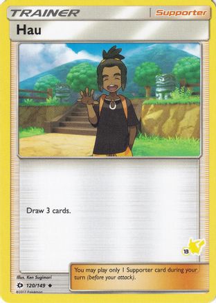 Hau - 120/149 (#13 Pikachu Stamped)  - Battle Academy Normal