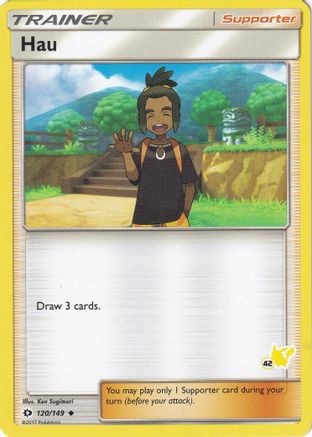 Hau - 120/149 (#42 Pikachu Stamped)  - Battle Academy Normal