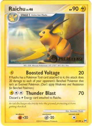 Raichu - 27/99 (Prerelease) 27 - Nintendo Promos