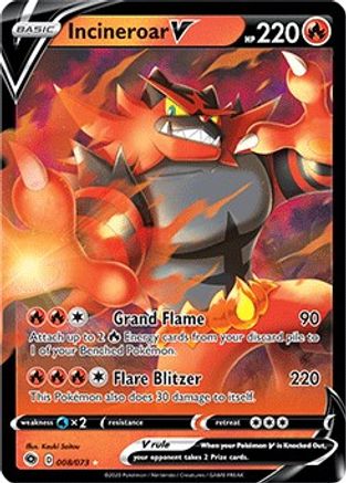 Incineroar V 008/73 - Champions Path Holofoil - Ultra Rare