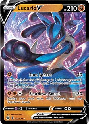 Lucario V - 027/73 - Champions Path Holofoil