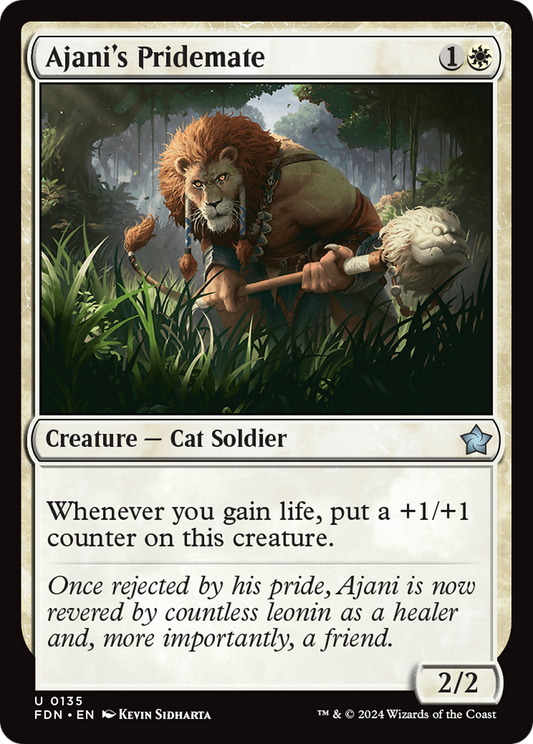 Ajani's Pridemate (FDN-135) - Foundations Foil